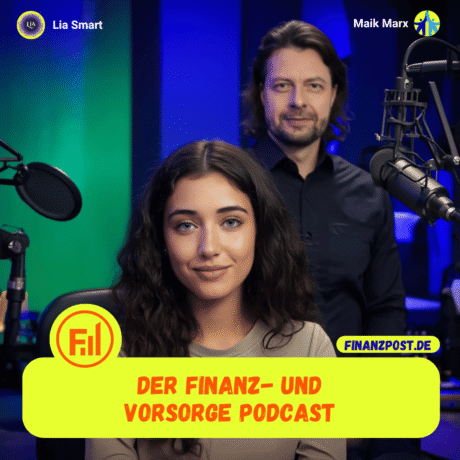 Podcast Cover von plangenial.de mit Maik Marx und Lia Smart für den Finanz und Vorsorge Podcast zu Geld, Absicherung und Vermögensaufbau