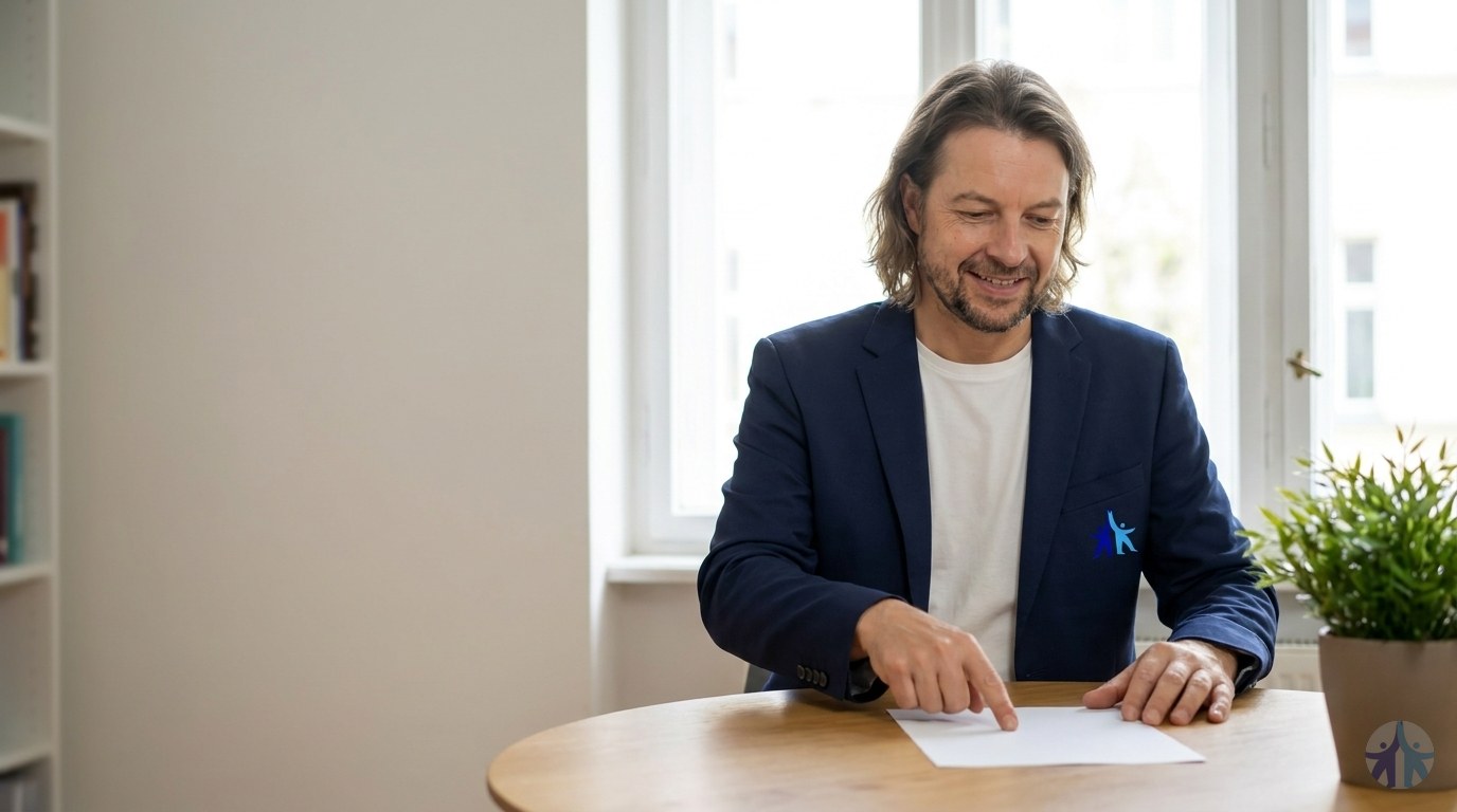 KI-generiert: Szene zum Thema Stellenanzeige richtig lesen: Pflicht, Kür, Warnsignale